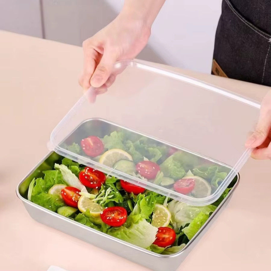 6-teiliges BAIJL Edelstahl-Lebensmittelbehälter-Set in Silber mit Snap-Lid für Gemüse, Obst und Fleisch - Bild 4