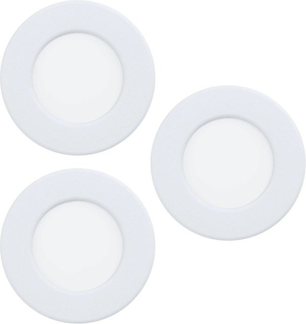 Eglo LED Einbauspot Fueva 5 in Weiß mit warmweißem Licht, Durchmesser: 8,5 cm, 3er-Set - Bild 1