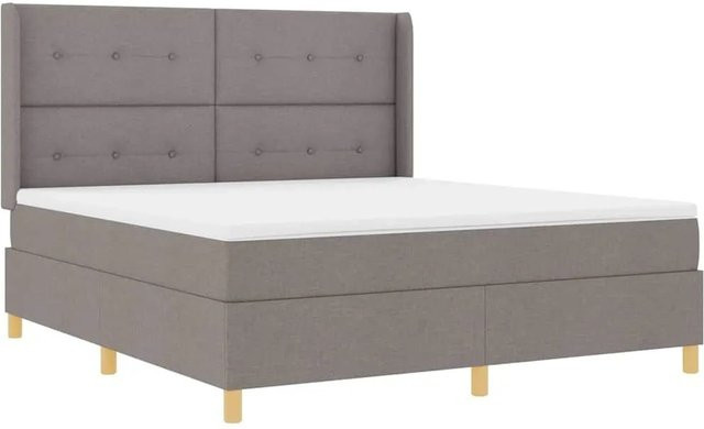 vidaXL Boxspringbett Hybrid mit Matratze in Taupe und Grau, B/T/H: 140 x 200 x 147 cm - Bild 1