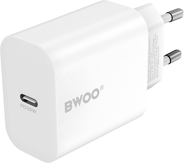 BWOO CDA233 Netzladegerät mit 20W und USB-C Anschluss in Weiß - Bild 1
