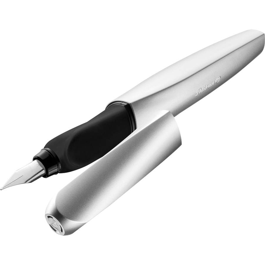 Pelikan Füllfederhalter Twist M in Blau und Silber mit Stahlfeder - Bild 2