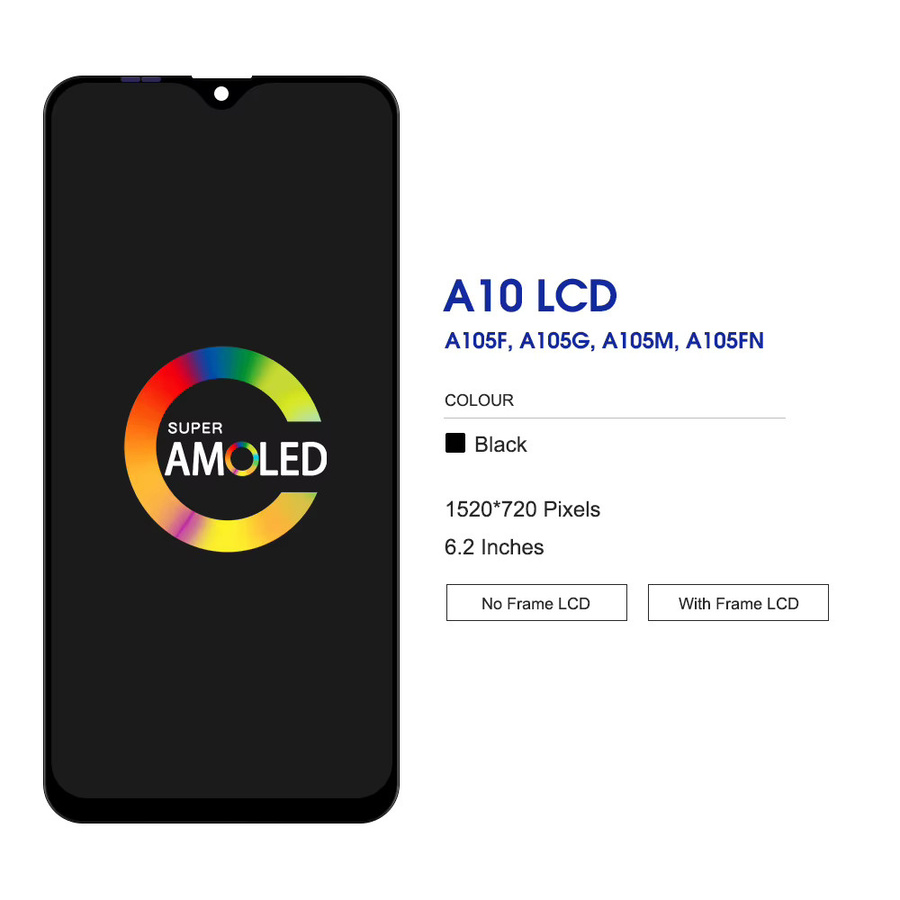 Samsung A10 A105 LCD-Display Touchscreen-Digitizer-Baugruppe mit Rahmen in Schwarz - Bild 4