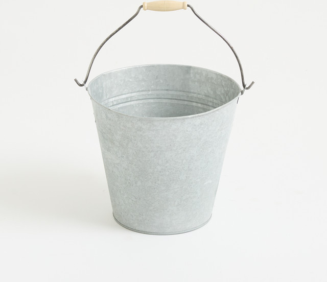 BLUME2000 Zink Eimer Übertopf in Silber, Volumen: 9,5 Liter - Bild 1