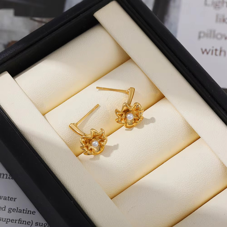 Erpels Goldohrringe, Metall, Perle, Damen - Bild 2