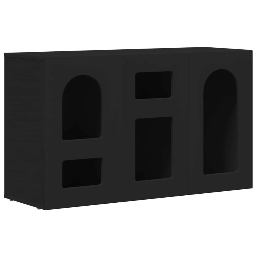 vidaXL Sideboard in Schwarz mit modernem Design aus Holzwerkstoff, B/T/H: 100 x 35 x 59 cm - Bild 2