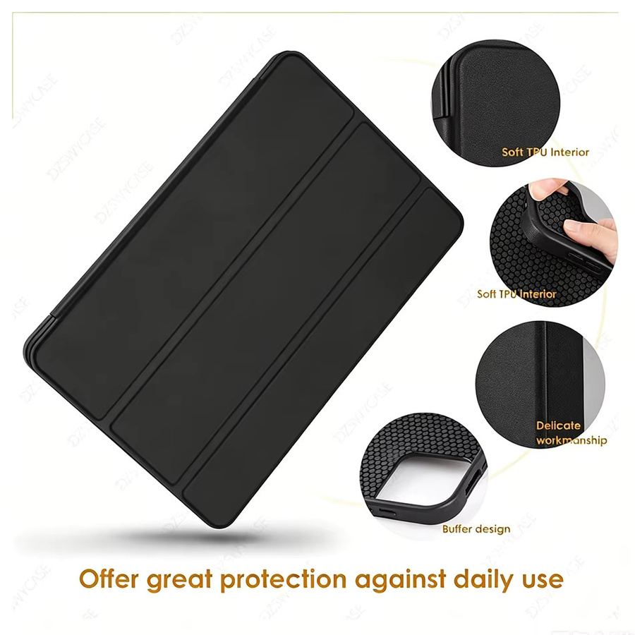 Xiaomi Folio Standhülle aus PU-Leder mit weicher Silikon-Rückenschale für Xiaomi Pad 6 Pro 11 und Xiaomi Pad 6 11'' 2023, ultradünn und faltbar, in Schwarz oder Grün - Bild 2