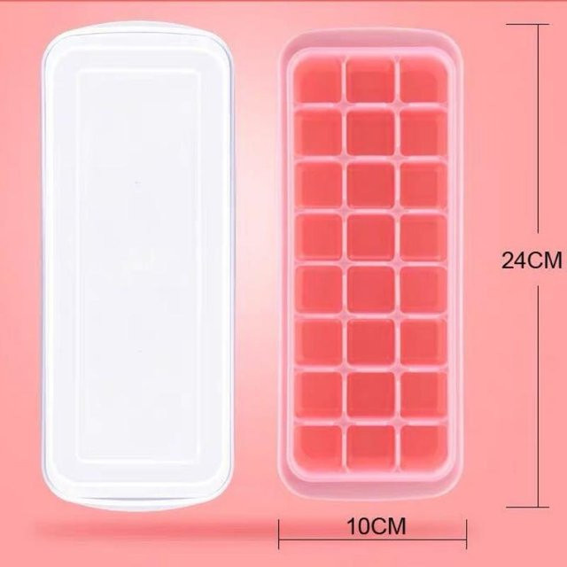WTEMPO Eiswürfelschale aus Silikon mit 24 Zellen in Rosa - Bild 1