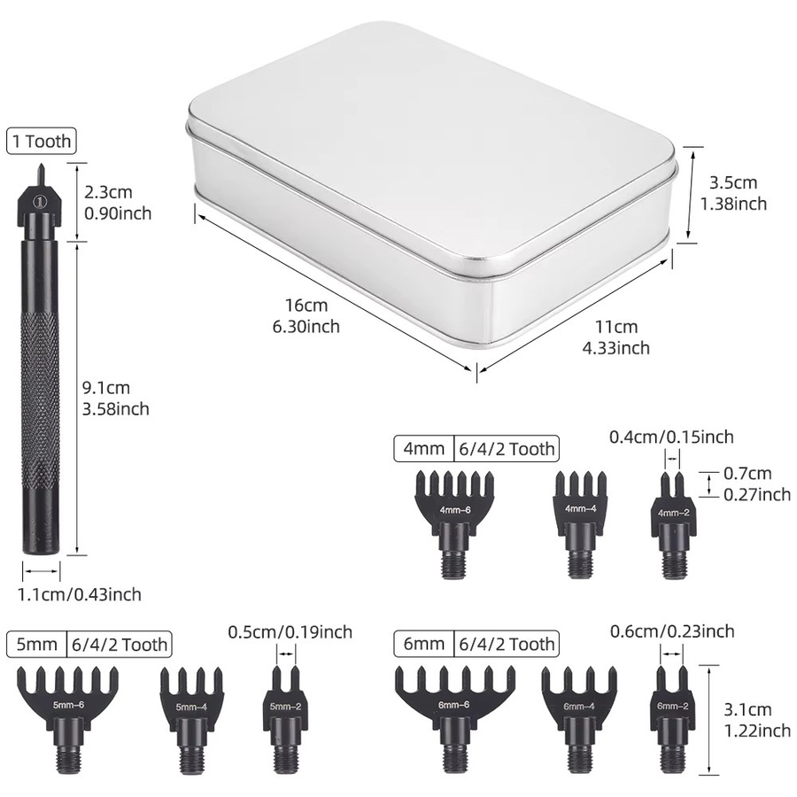 QJH Leder-Stanzwerkzeug-Set mit 4/5/6 mm Stanzabstand für professionelles DIY-Leder-Schneiden und Lochen - Bild 5