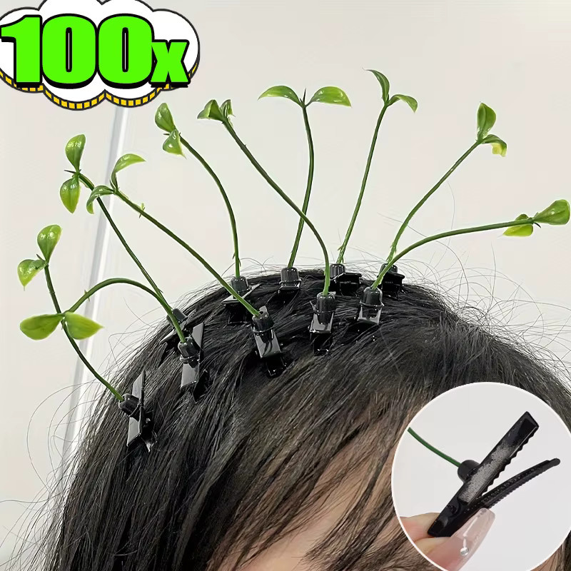 Haarspange 3D Gras Sojasprossen, Unisex - Bild 2