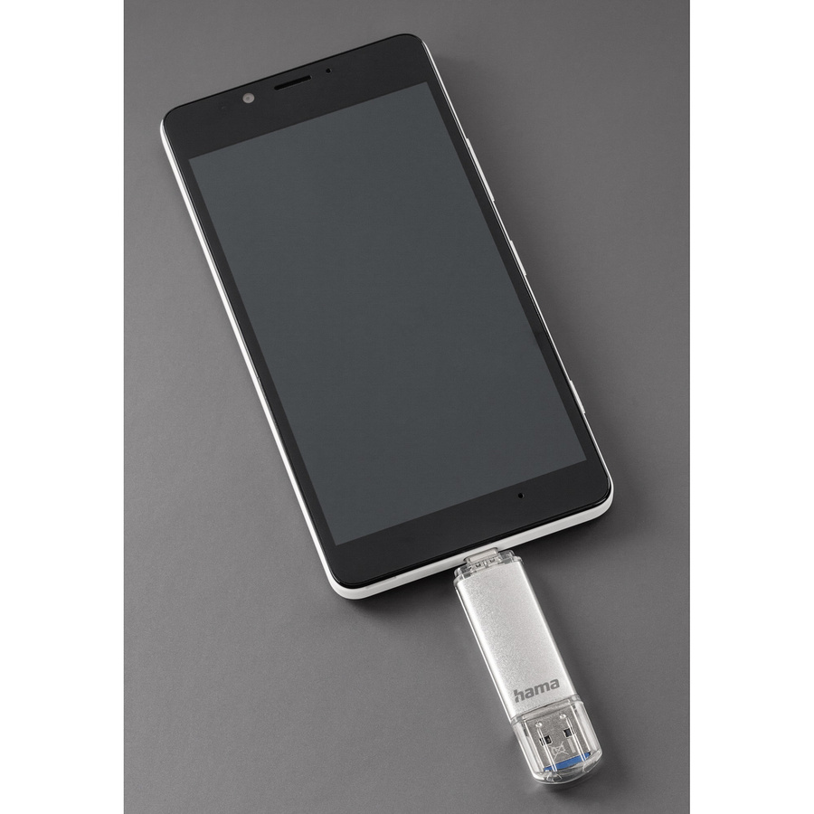 Hama USB-Stick C-Laeta mit 256 GB Speicherplatz, USB Type-A und USB Type-C 3.2 Gen 1, Silber - Bild 2