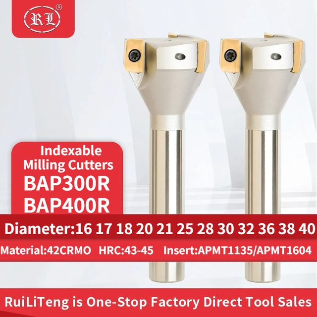 RL Hochgeschwindigkeitsfräsen mit kleinem Schaftdurchmesser für CNC-Schulterfräsen, Hartmetalleinsatz APMT1135 und APMT1604, Farbe Silber - Bild 1