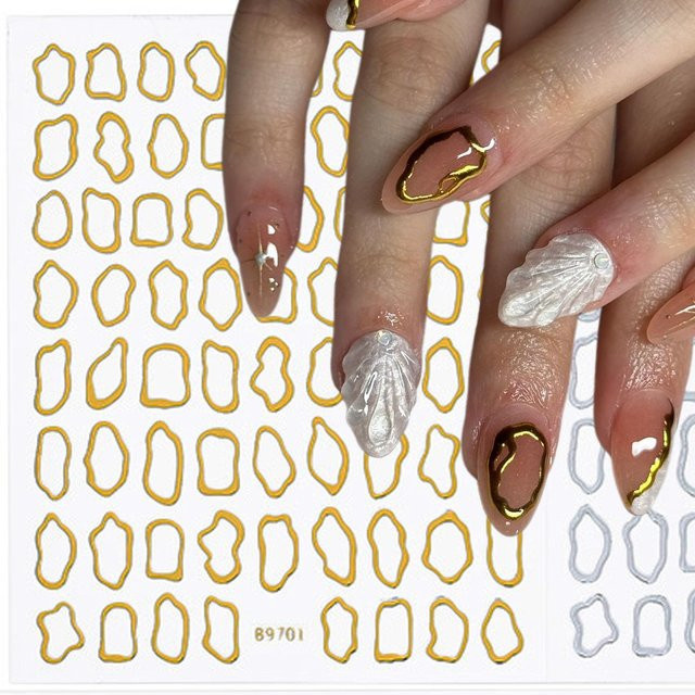 MingLee Nagel Aufkleber, Gold, Metallic, Unisex - Bild 1