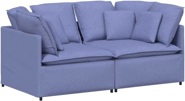 vidaXL Modulares Sofa Jeansblau mit Stoffbezug und Metallrahmen B/T: 200 x 100 cm - Bild 1