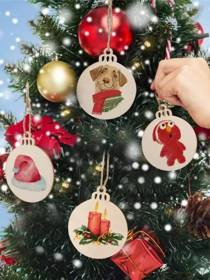 Runde Weihnachtskugeln aus Holz in Braun für deine DIY-Dekoration - Bild 3