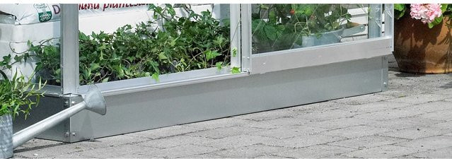 Halls Fundament für das Anlehgewächshaus Altan 2 aus Stahlprofilen in Silber, Breite: 120 cm, Tiefe: 12 cm - Bild 1