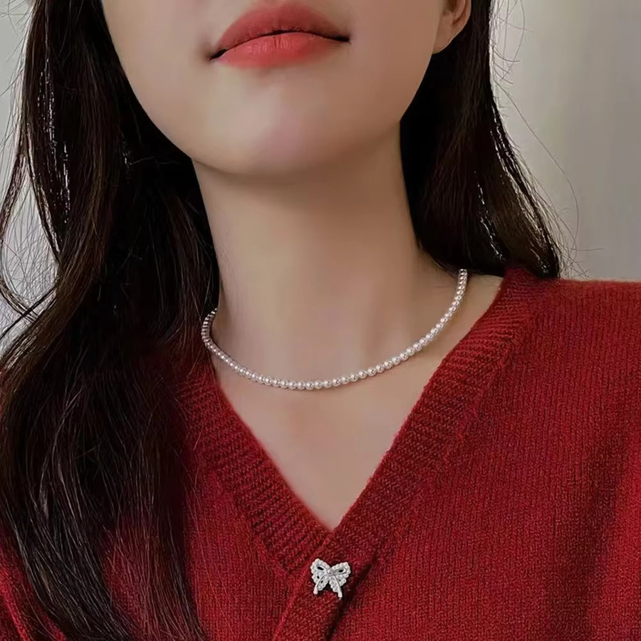 SUMENG Halskette, Perle, Gold, Messing, Damen - Bild 2