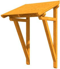 Skan Holz Haustür-Vordach Potsdam 2 aus nordischer Fichte, Eiche hell-braun, Breite: 176 cm, Tiefe: 156 cm - Bild 1