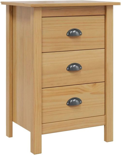vidaXL Nachttisch HILL aus Massivholz Kiefer in Honigbraun, B/T/H: 46 x 35 x 65 cm - Bild 1
