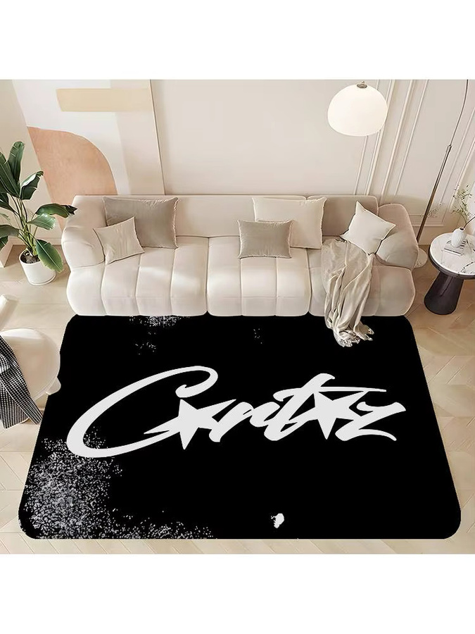 Potdemiel Teppich Devil's Island Englisch C-Corteiz Retro Design in Schwarz rutschfest für Wohnzimmer und Küche - Bild 7