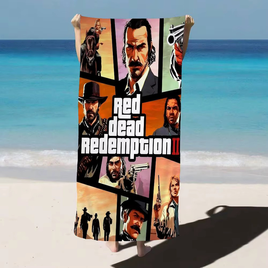 Beast Kingdom Red Dead Redemption Mikrofaser-Strandtuch, mehrfarbig, schnelltrocknend und weich - Bild 5