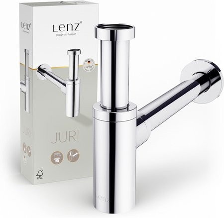 LENZ Flaschensiphon JURI aus Messing in Silber, Durchmesser: 32 mm, Anschluss: 1 1/4 Zoll - Bild 1