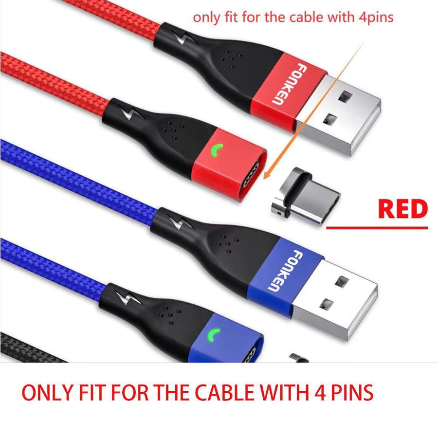 FONKEN Magnetische Ersatzstecker für Redmi Note 12 Turbo, USB-C und Micro USB Adapter in Silber - Bild 5