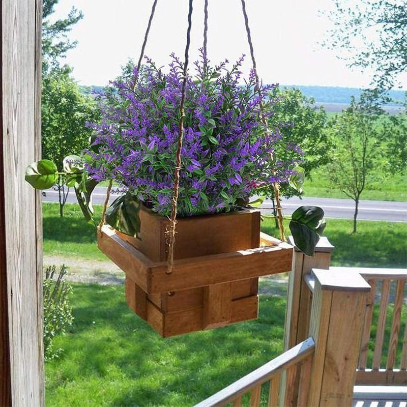 8 Bündel künstlicher Lavendel in Lila von yuyongzhi, wetterfeste Kunstblumen für Garten und Veranda, Höhe: 35 cm - Bild 4