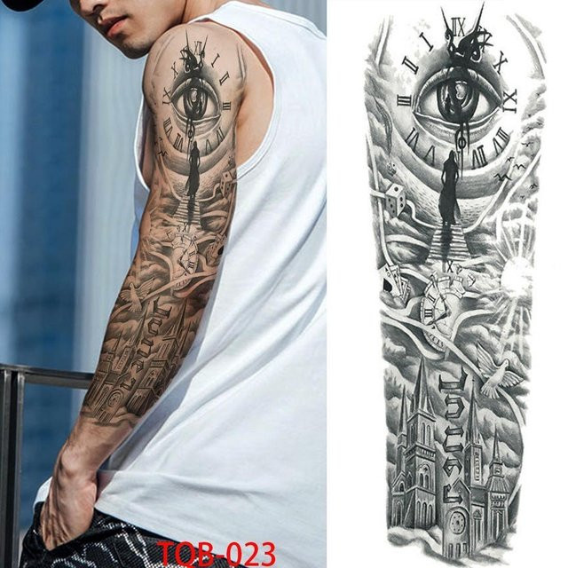 Temporäre Tattoo-Ärmel Flower Love, Unisex - Bild 1