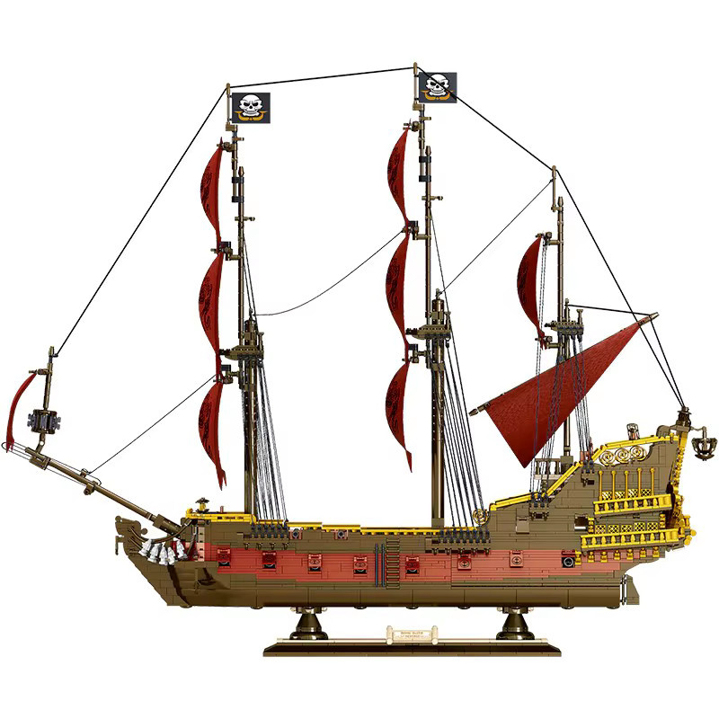 barweer Queen Anne's Revenge Piratenschiff, Bausatz, 4.469 Teile, Rot - Bild 4