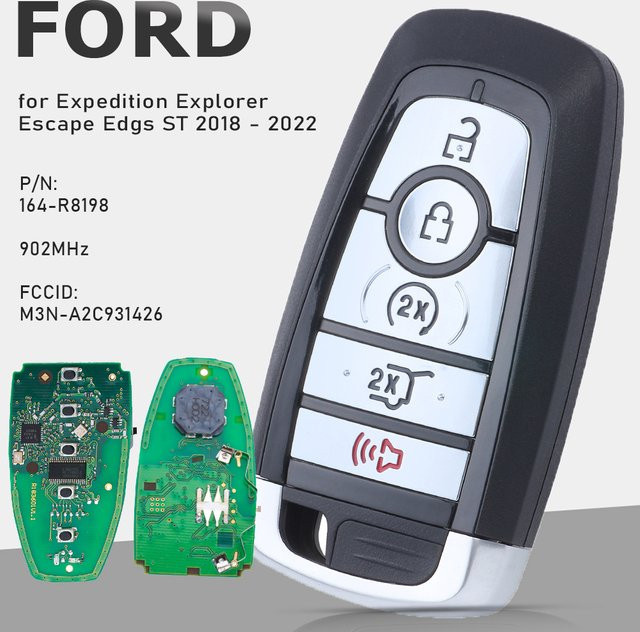 Keyecu Smart Proximity Fernschlüssel für Ford Expedition Explorer Escape Edge ST, 902 MHz, Schwarz - Bild 1