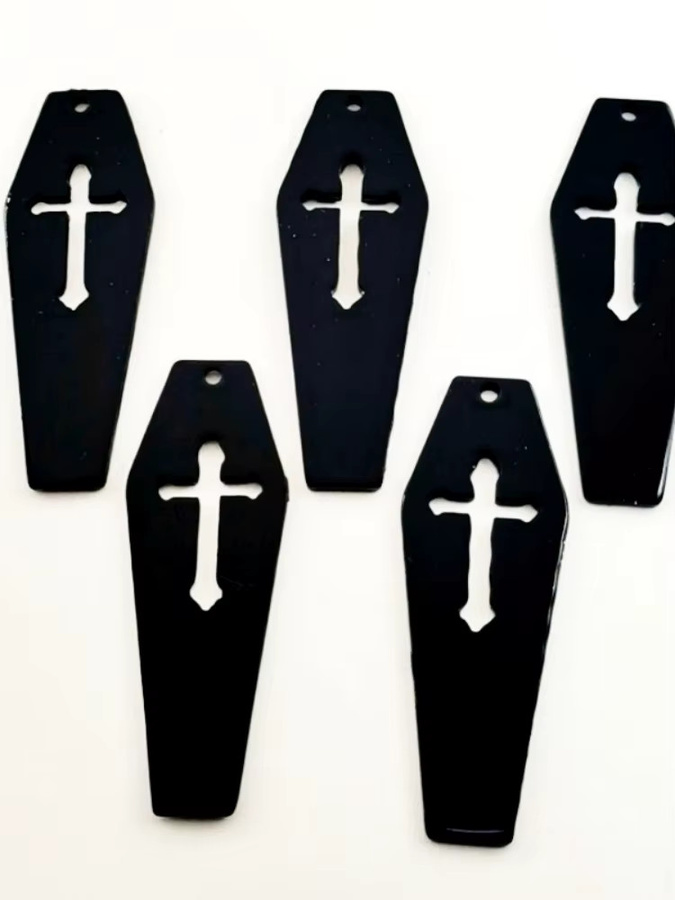 Sargkreuz-Anhänger Acryl, Schwarz, Unisex - Bild 3