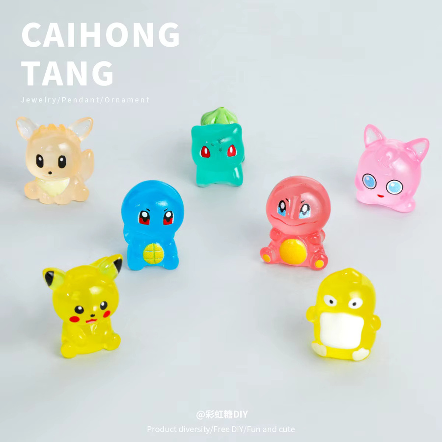 Bandai Pokémon Pikachu Psyduck, Mini-Figuren, 7-teiliges Set, Harz - Bild 2