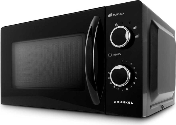 Grunkel Mikrowelle Schwarz mit 20 Litern Volumen und 700W Leistung