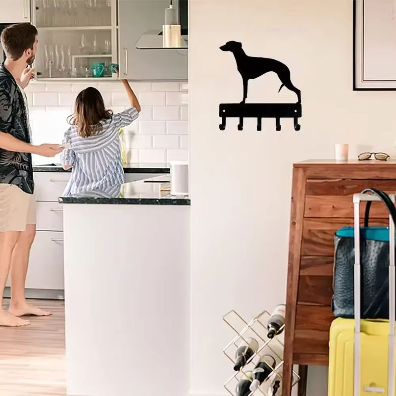 Schlüsselhakenhalter für Whippet-Hunde von CIFBUY aus Metall als Wandkunst, Wandbehang mit Haken, Breite: 15,24 cm, Höhe: 15,24 cm, Tiefe: 8,0 cm - Bild 3