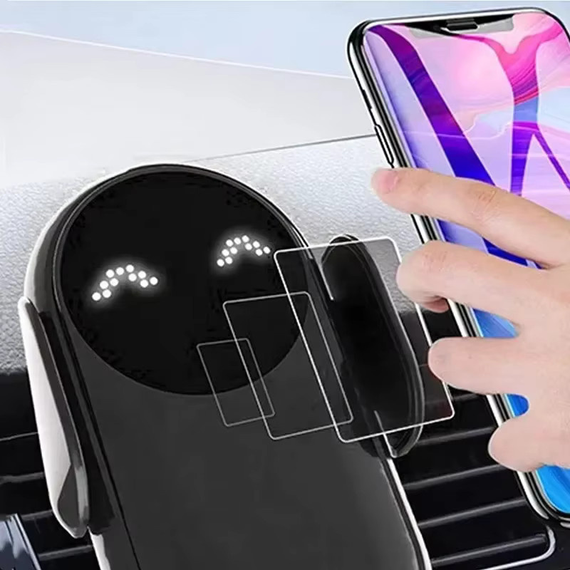VIKEFON Automatischer Infrarot-Induktions-Wireless-Ladeständer mit 30 W Klemmfunktion für iPhone und Samsung Galaxy, Schwarz - Bild 2