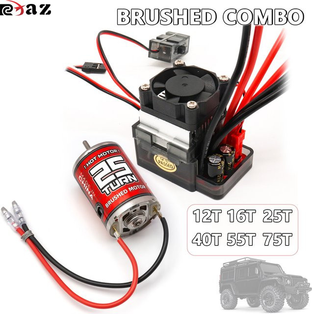 RCXAZ RC Wasserdichter 540 Bürstenmotor ESC Combo für 1/10 RC Offroad Crawler Buggy Truck, RC Ersatzteile - Bild 1