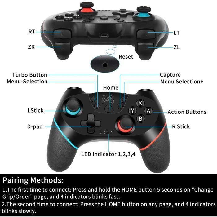Infoboutik Kabelloser Gamepad Pro Controller für Nintendo Switch - Bild 2