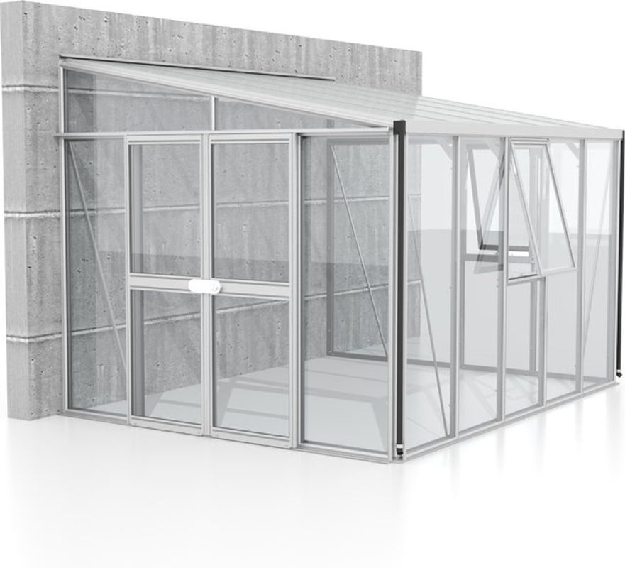 Vitavia Anlehn-Gewächshaus Helena in Silber, 10,2 m², aus Aluminium und Glas - Bild 2
