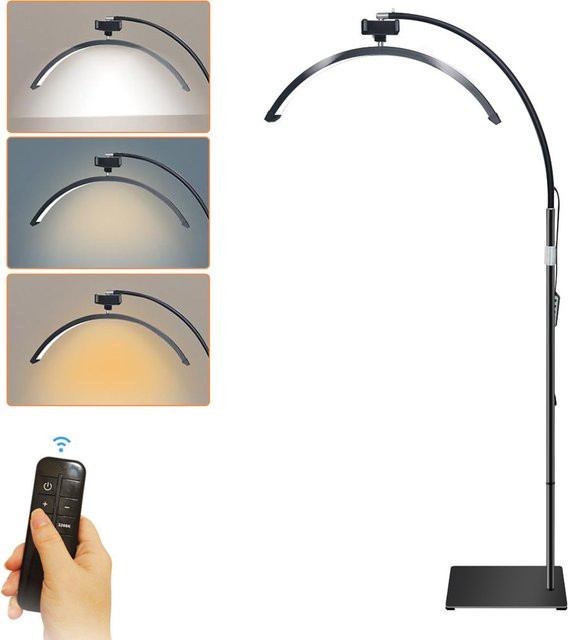 Vremota Boden-LED-Videoleuchte in Schwarz, 40W, 24 Zoll Halbmondform, dimmbar mit CCT 3200K-5600K für Beauty, Gesichtsbehandlungen und Hautpflege - Bild 1
