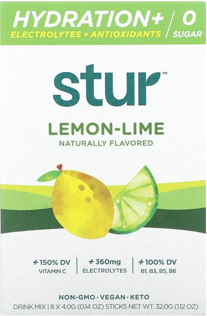 Stur, Getränkepulver, Zitronen-Limetten-Geschmack, 8 x 4 g - Bild 1