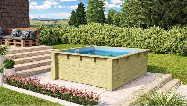 Karibu Holztechnik Massivholzpool Schwimmbecken aus Massivholz für deinen Garten - Bild 1