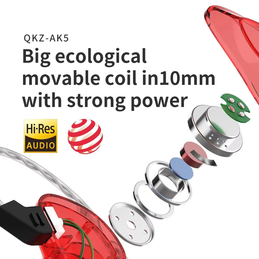 VIKEFON CK5 Dynamic Copper Driver HiFi-In-Ear-Kopfhörer mit Mikrofon und 3,5 mm Klinkenanschluss - Bild 3