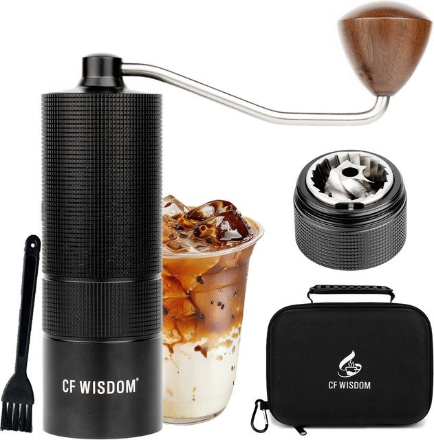CF Wisdom Manuelle Kaffeemühle Premium Kaffeebohnenmühle in Schwarz - Bild 1