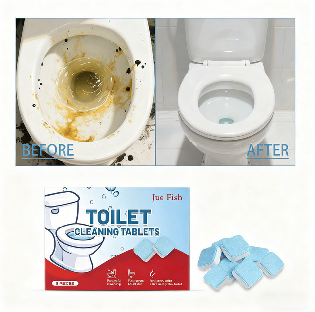 Jue-Fish Automatische Toilettenreinigungstabletten in Blau zur Fleckenentfernung und Geruchsbeseitigung - Bild 1