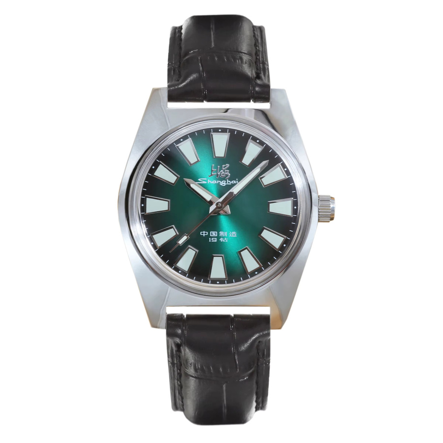 HEIMDALLR Analoguhr, Handaufzug, Edelstahl, 36 mm, Leder, Grün, Herren - Bild 6