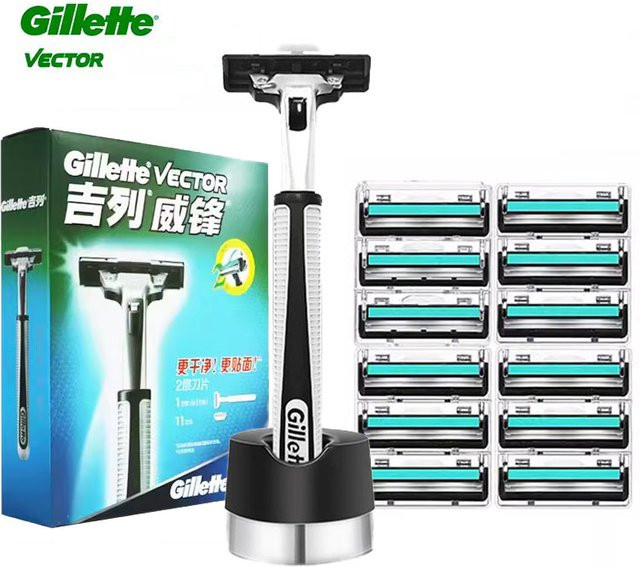 Gillette Vector Rasierer mit Rasierklingen, Unisex - Bild 1