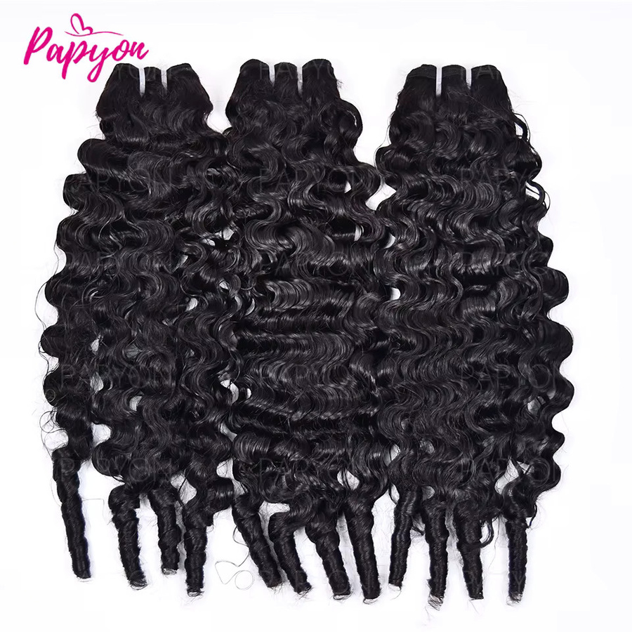 PAPYON Haar Extensions, Burmesische Lockige Haar Bundles, Menschenhaar - Bild 2