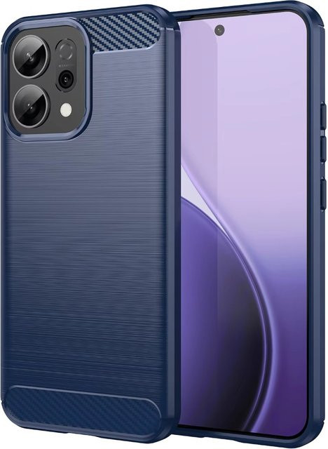 Stoßfeste Softcase Schutzhülle mit Carbonfaser-Muster für OPPO Reno 15 14 13 Pro 15F 14F 13F in Schwarz und Blau aus mattem TPU - Bild 1