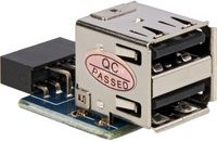 Delock USB 2.0 Adapter mit 2x USB-A Buchse und 9-poligem Mainboard-Stecker in Silber - Bild 2