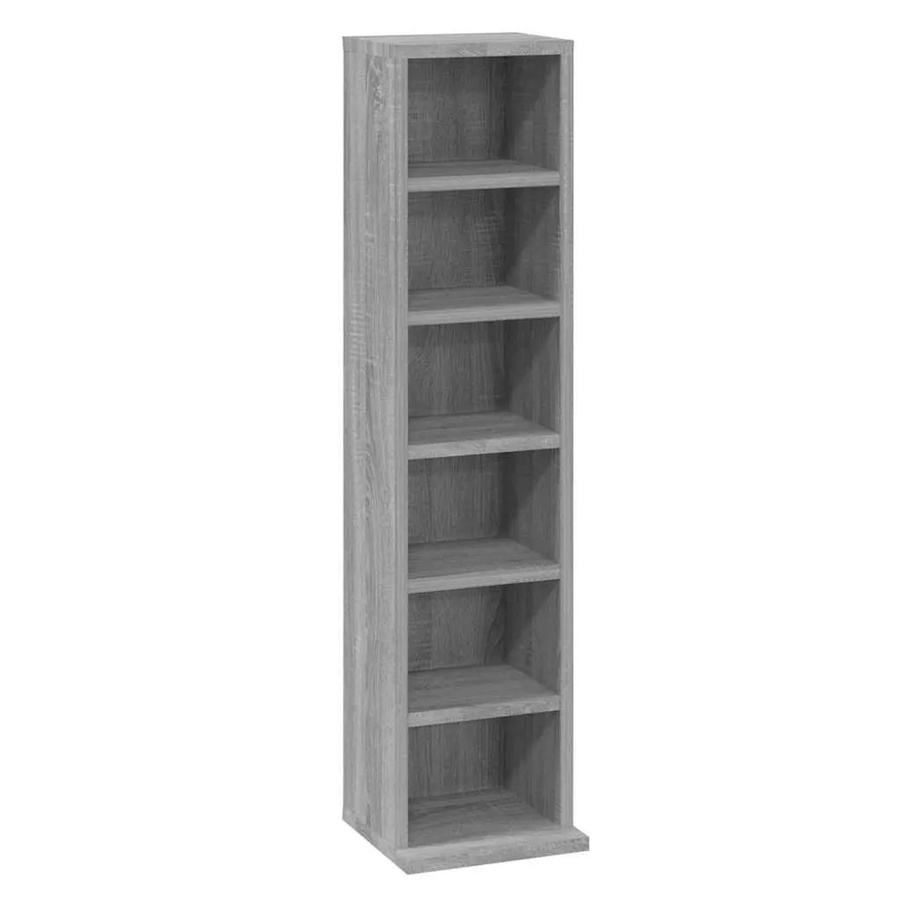 vidaXL CD-Regal in Grau Sonoma aus Holzwerkstoff, B/T/H: 21 x 20 x 88 cm - Bild 2